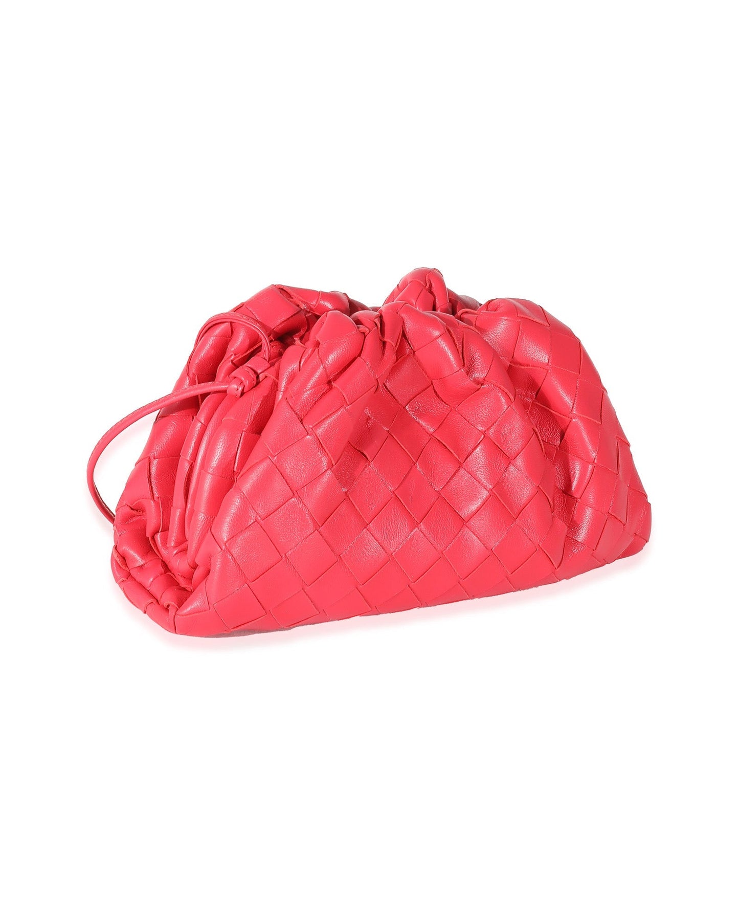 Luxury Bottega Veneta Raspberry Intrecciato Lambskin Mini Pouch