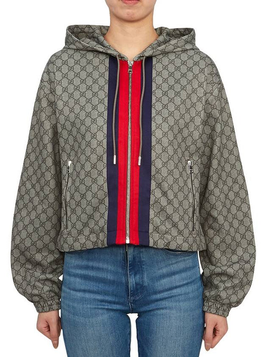 Luxury Gucci Trending 2025 GG Technical Jersey Zip-Up Hoodie Beige