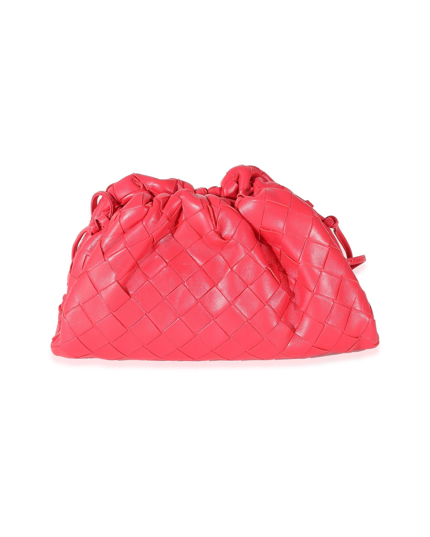 Luxury Bottega Veneta Raspberry Intrecciato Lambskin Mini Pouch