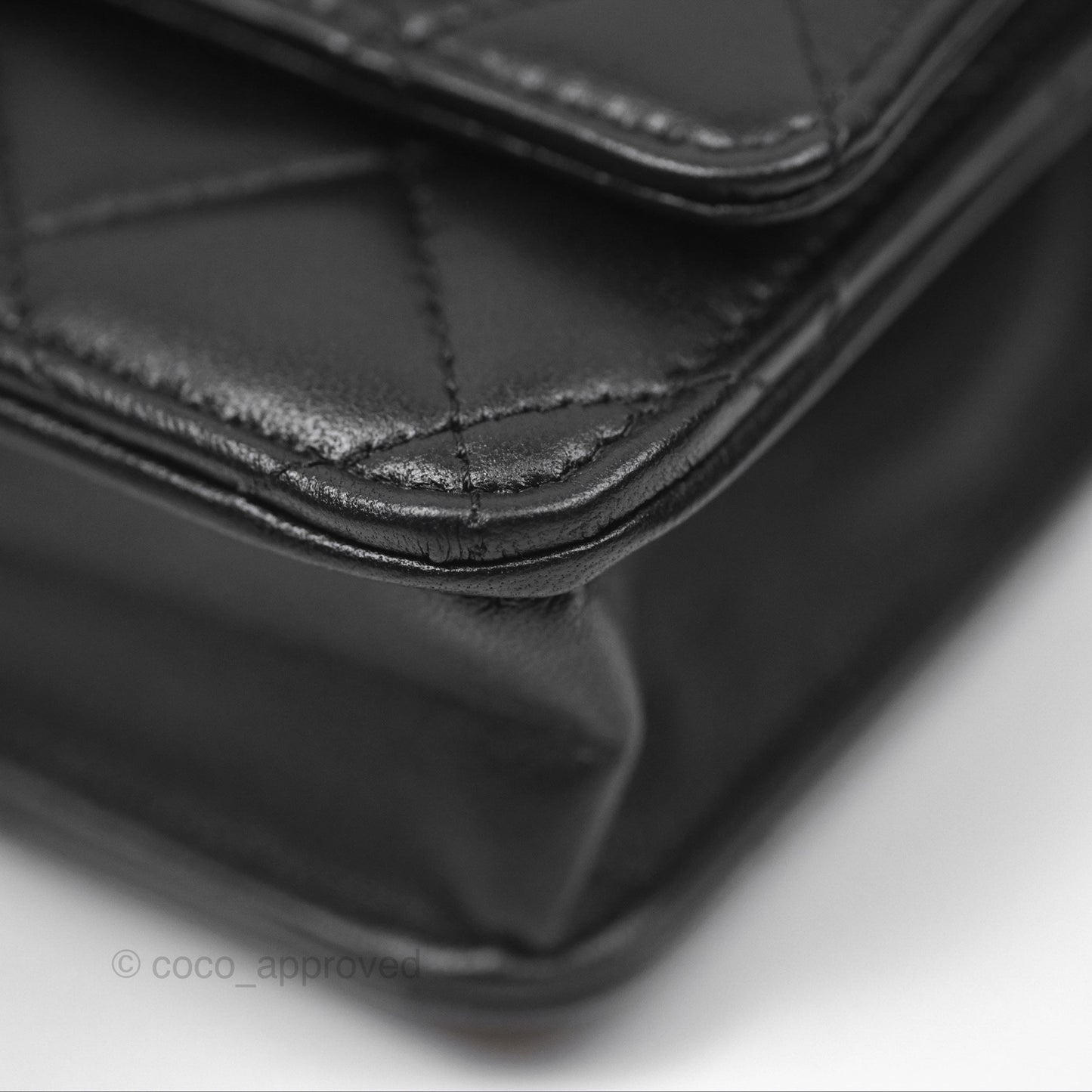 Chanel Quilted Classic WOC Black Lambskin Gold Hardware