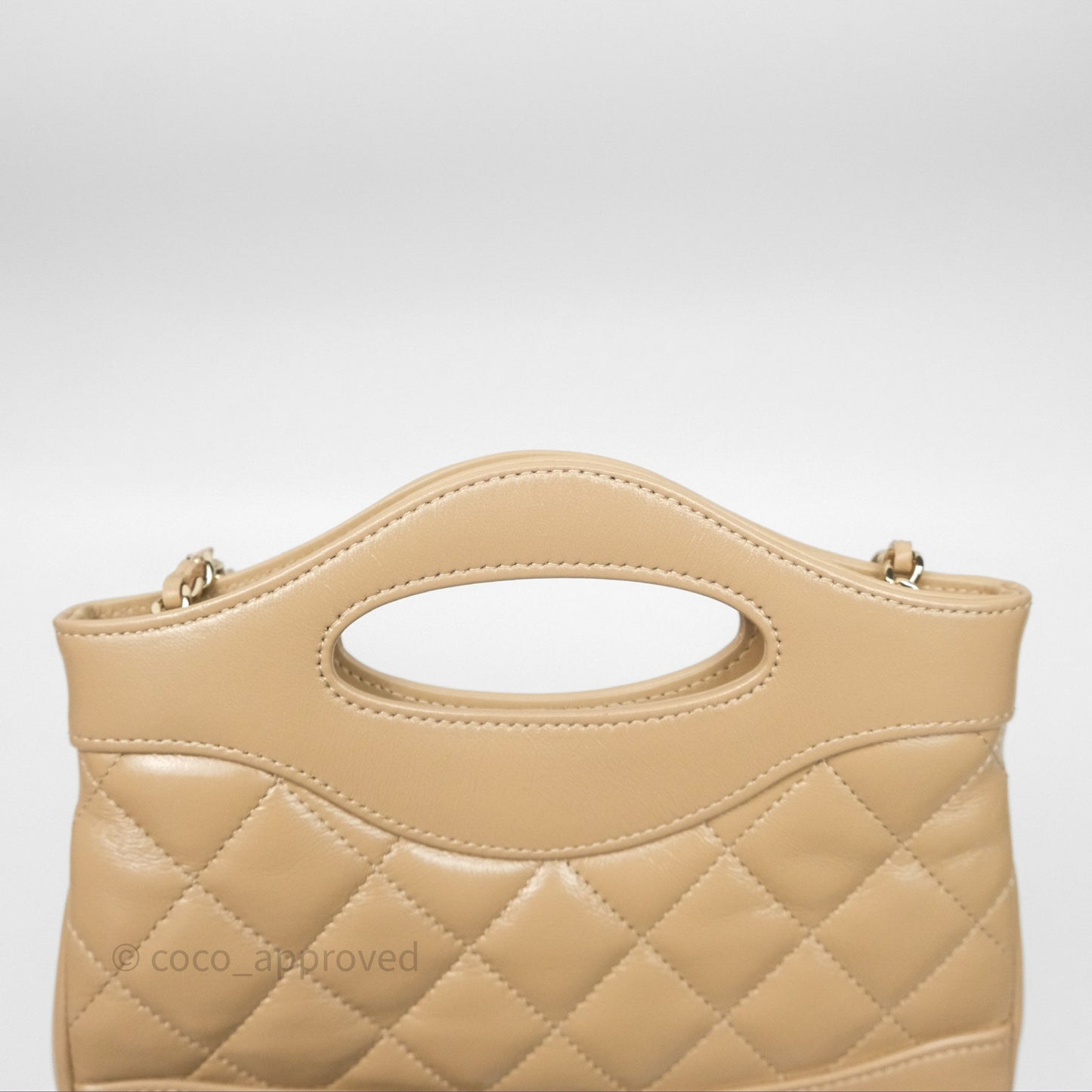 Chanel Nano 31 Beige Shiny Lambskin Gold Hardware