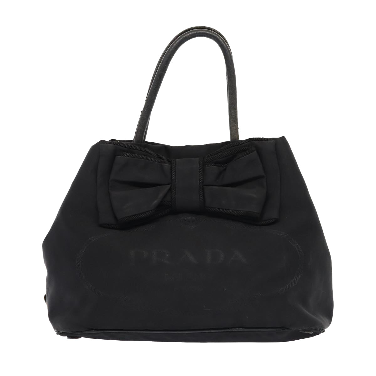 Luxury Prada Shoulder Bag Nylon Black Gold  87028