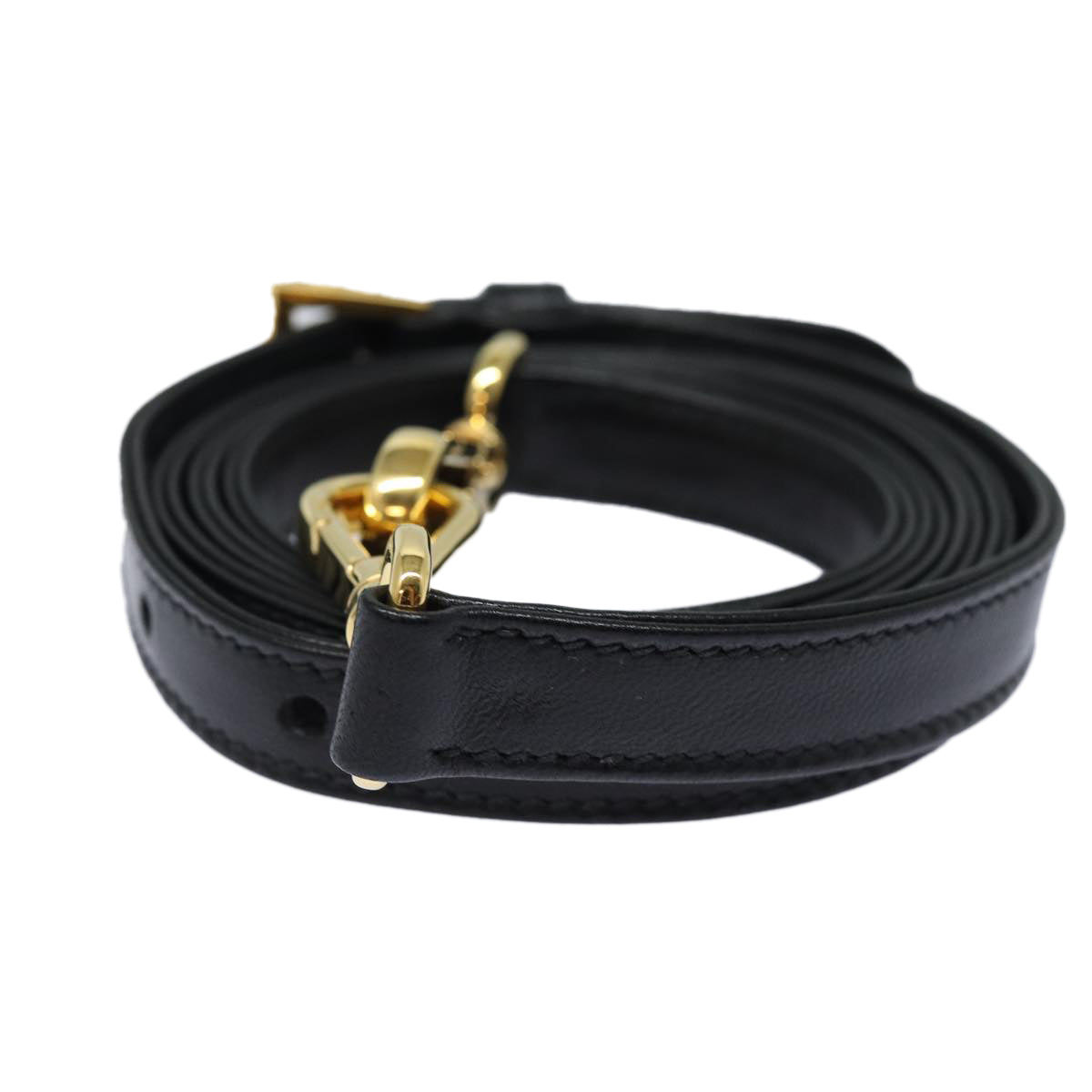 Luxury Prada Adjustable Shoulder Strap Leather 42.5""-46.5"" Black  87029