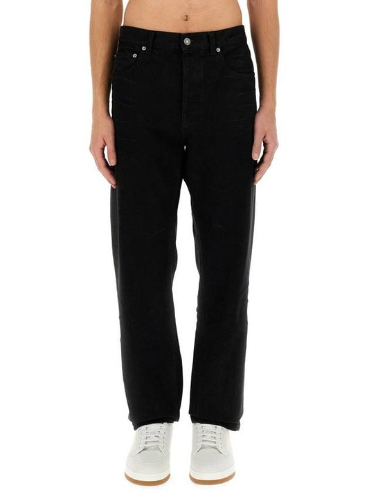 Luxury Saint Laurent Denim Cotton Straight Jeans Black