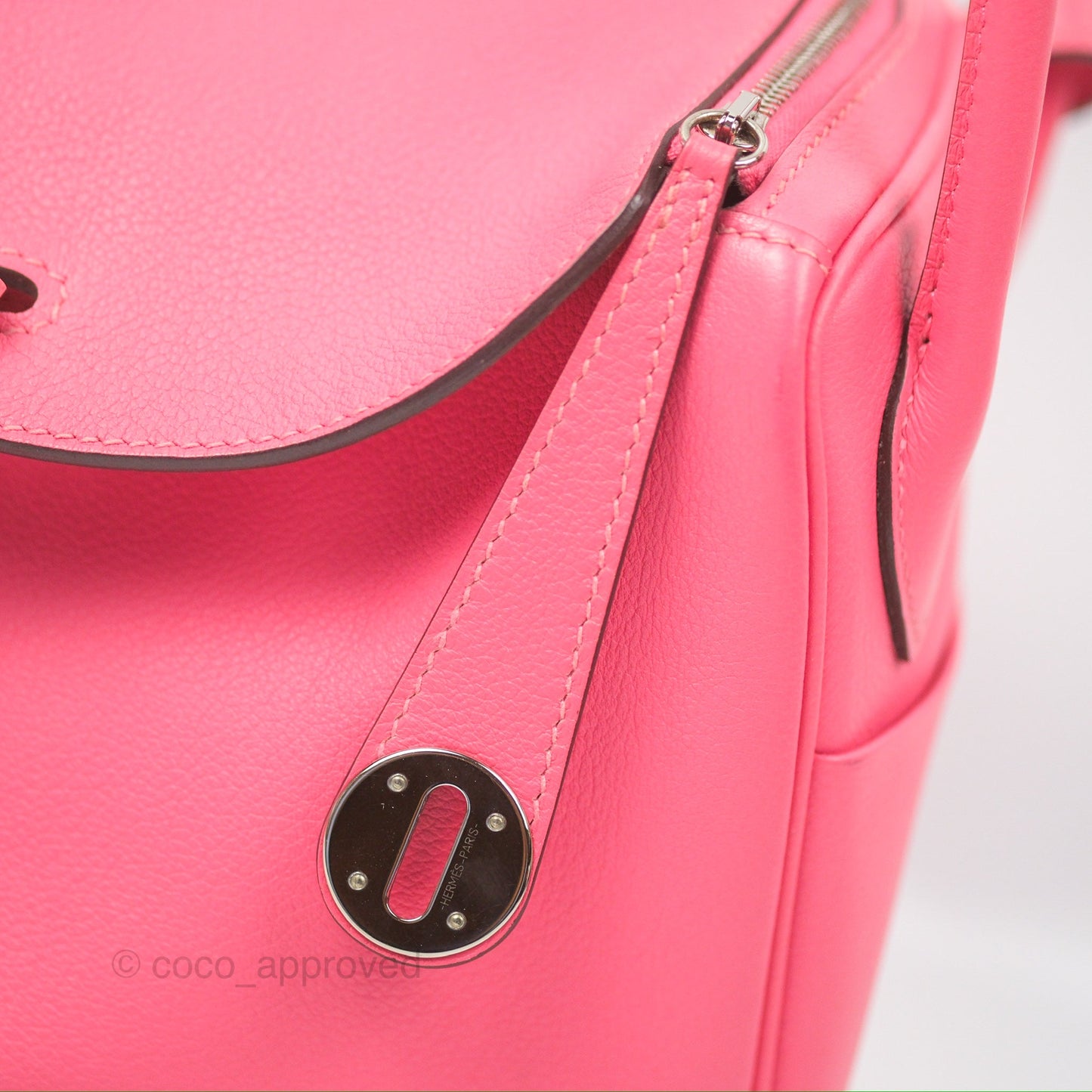 Hermès Lindy 26 Rose Azalee Evercolor Palladium Hardware