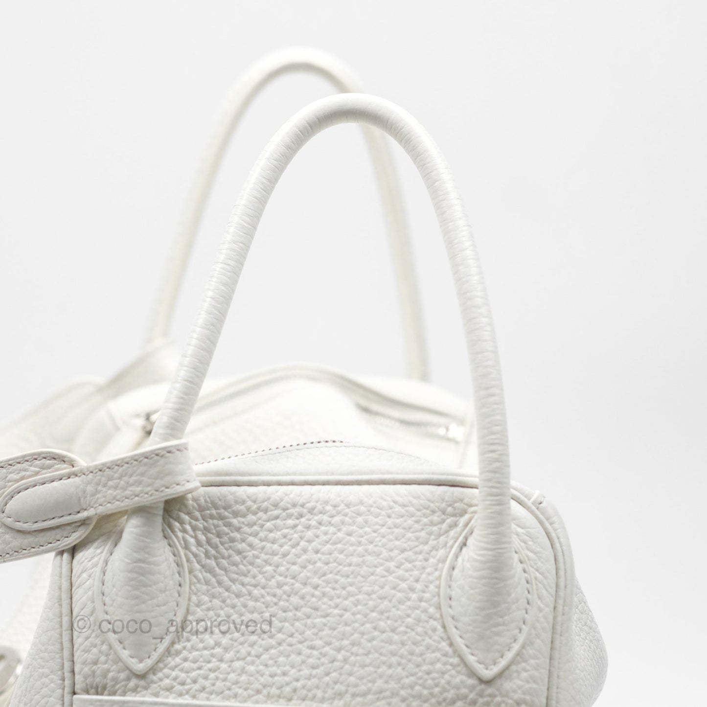 Hermès Lindy 30 White Clemence Palladium Hardware