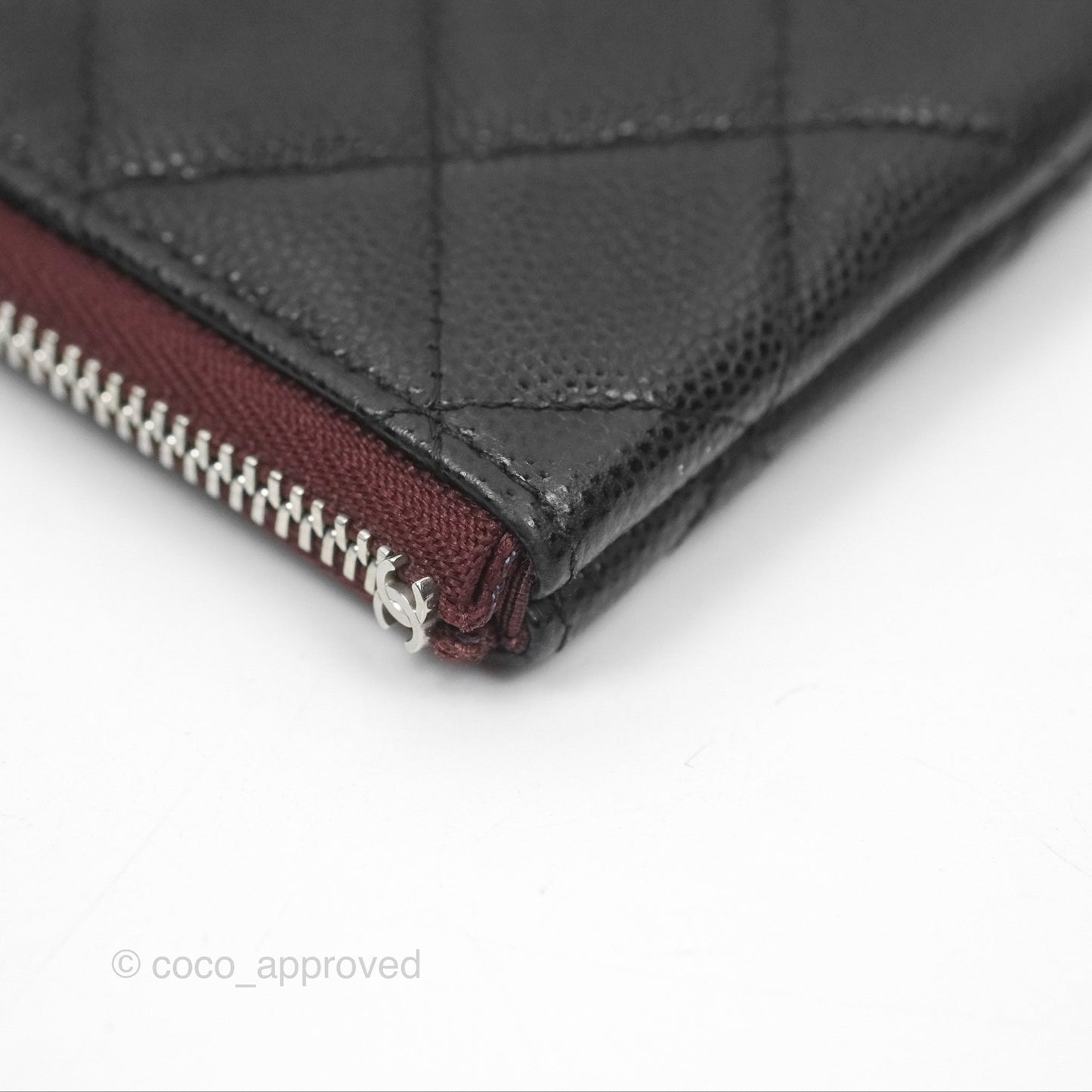 Chanel Quilted Mini O Case Black Caviar Silver Hardware