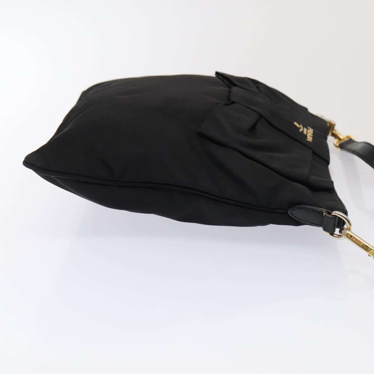 Luxury Prada Shoulder Bag Nylon Black Gold  87081