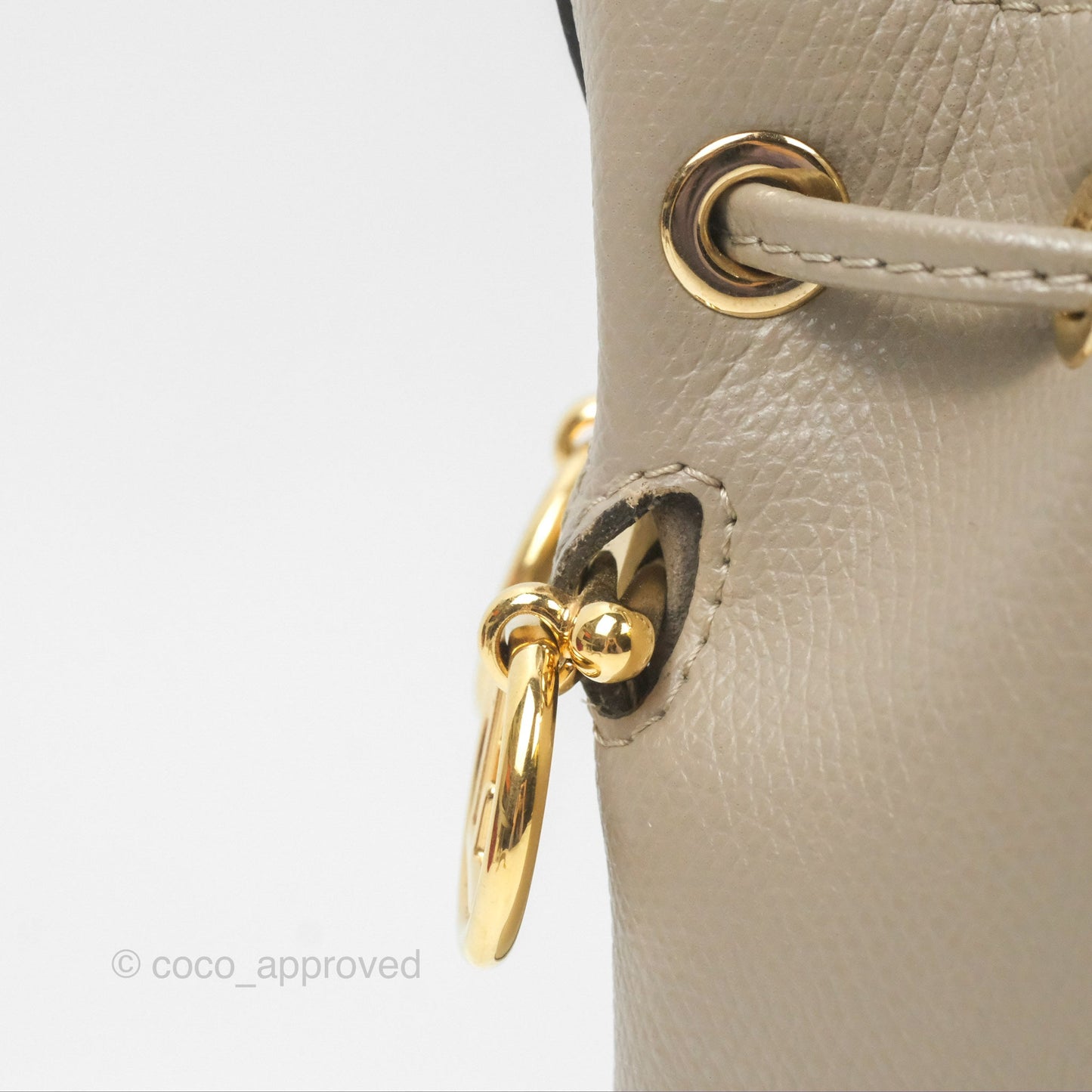 Fendi Mini Mon Tresor Bucket Bag Tortora Grained Calfskin