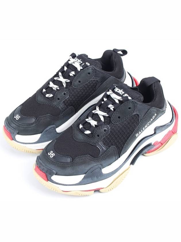 Luxury Balenciaga Triple S black red sneakers 35 5 225