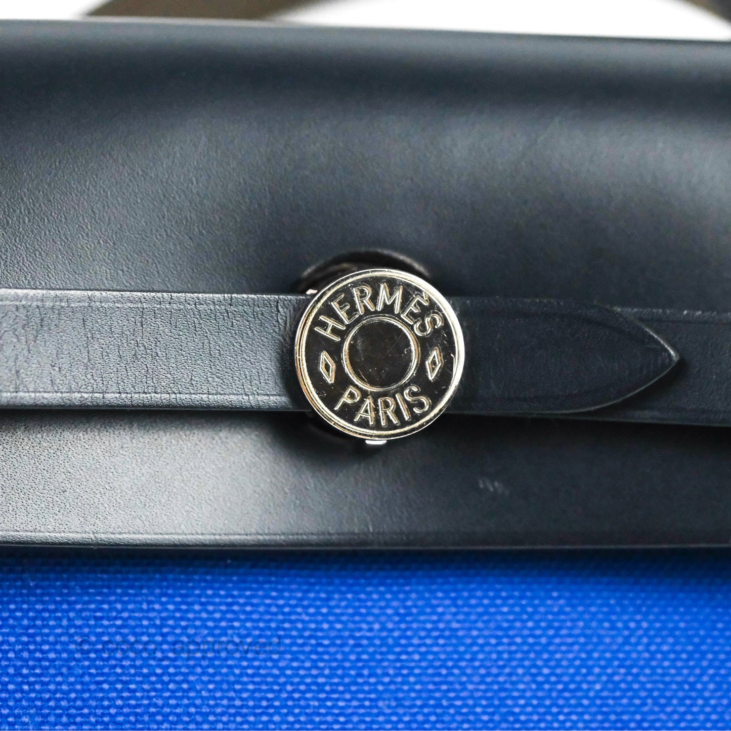 Hermès Herbag Zip 31 Bleu Électrique & Bleu Indigo Canvas Palladium Hardware