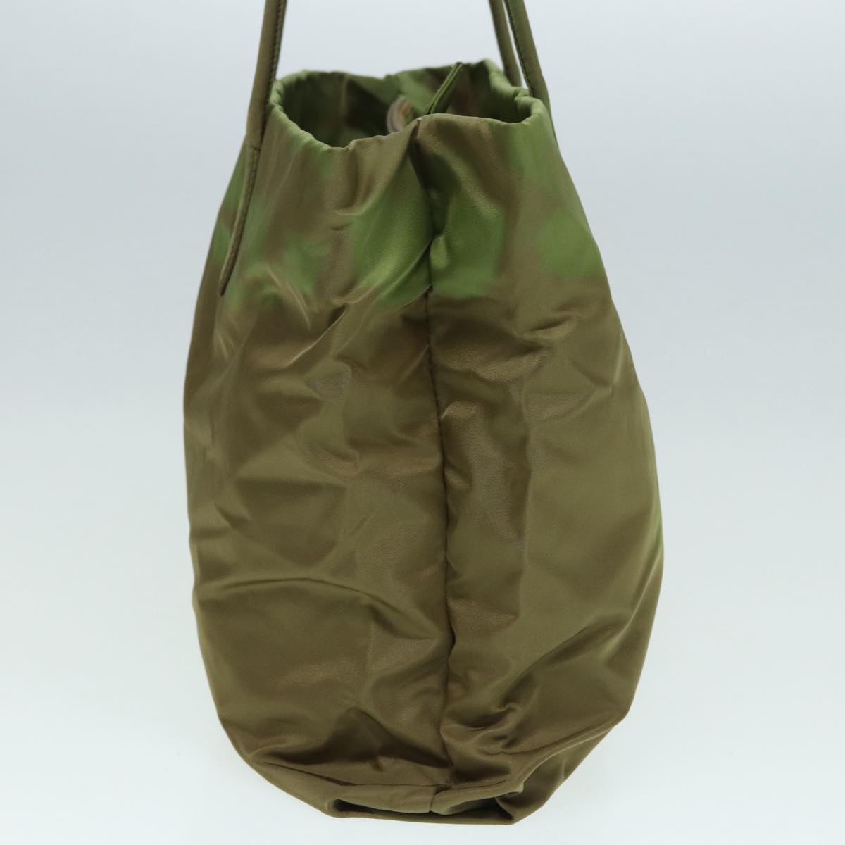 Luxury Prada Tote Bag Nylon Khaki Silver  87118