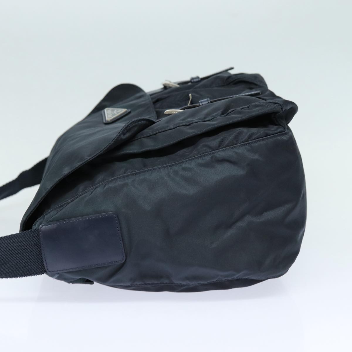 Luxury Prada Shoulder Bag Nylon Navy Silver  87144