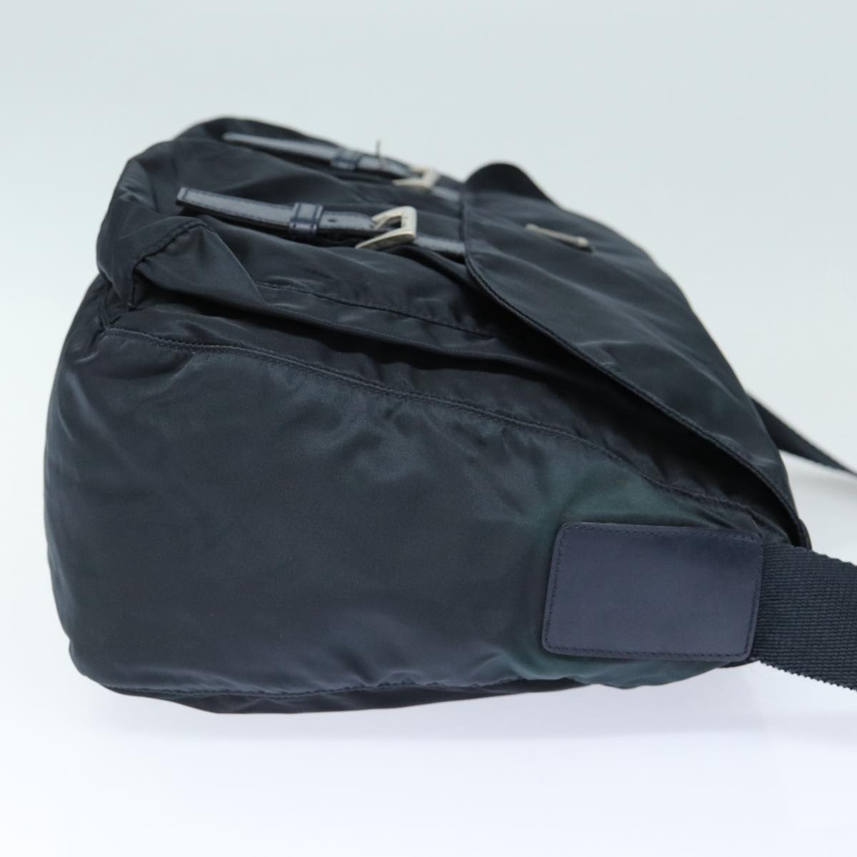 Luxury Prada Shoulder Bag Nylon Navy Silver  87144