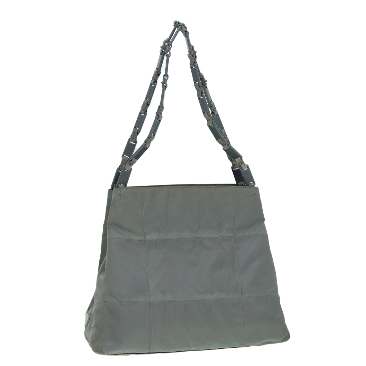 Luxury Prada Tote Bag Nylon Gray Silver  87148