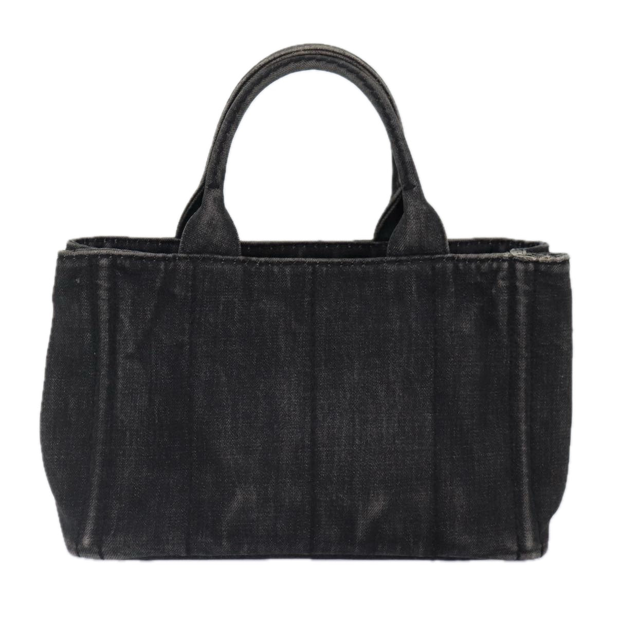 Luxury Prada Canapa PM Hand Bag Denim Black  87158