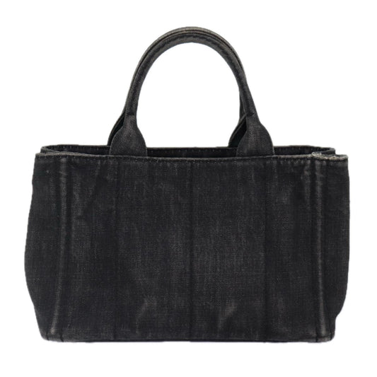 Luxury Prada Canapa PM Hand Bag Denim Black  87158