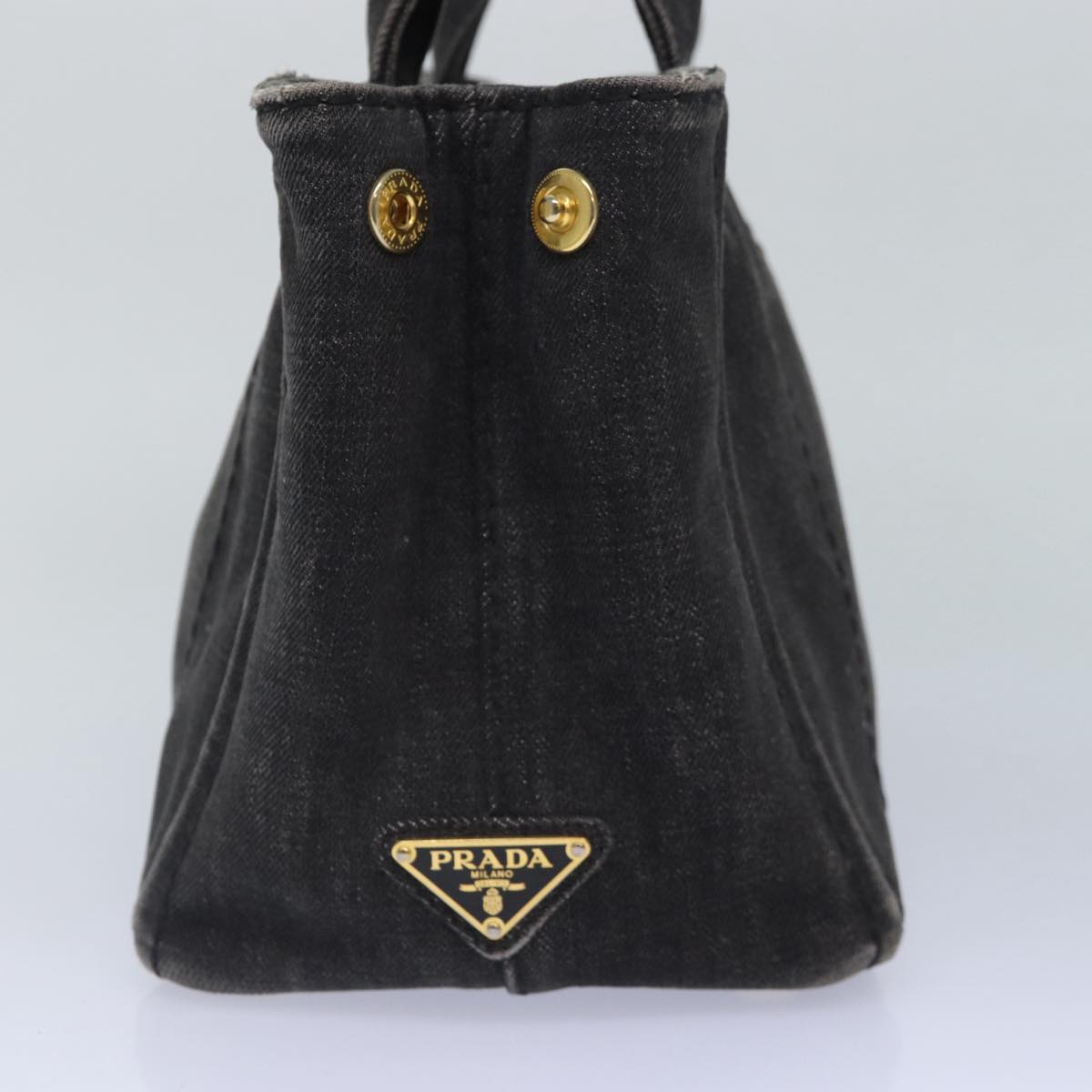 Luxury Prada Canapa PM Hand Bag Denim Black  87158