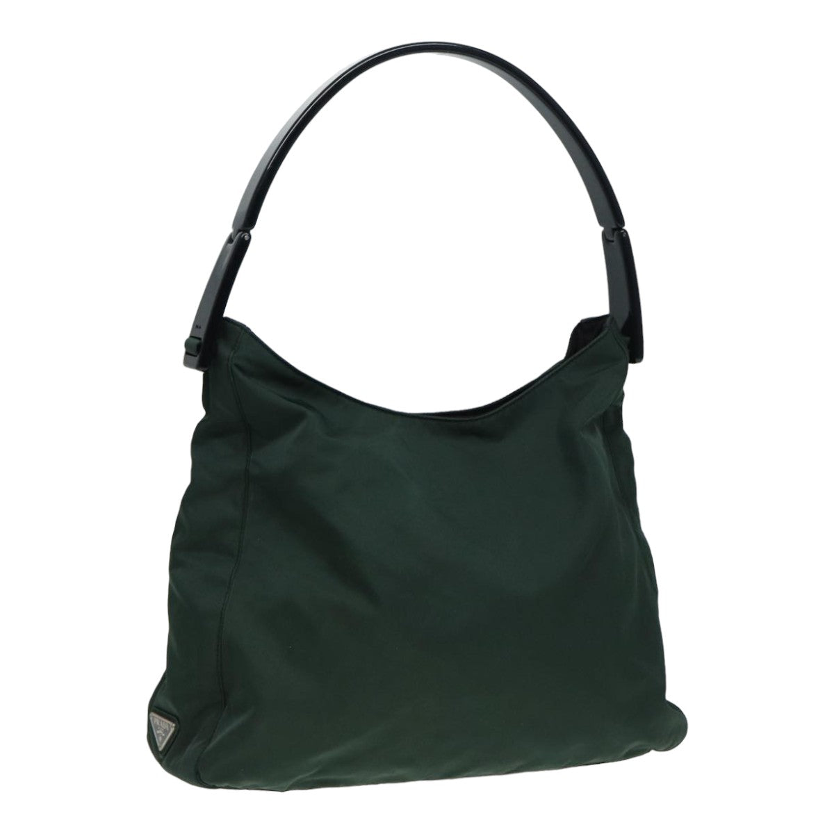 Luxury Prada Shoulder Bag Nylon Khaki Silver  87162