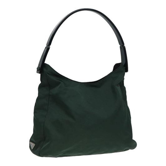 Luxury Prada Shoulder Bag Nylon Khaki Silver  87162