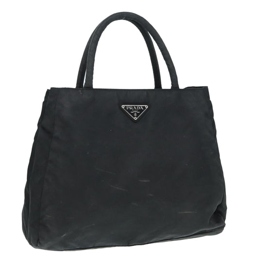 Luxury Prada Hand Bag Nylon Black Silver  87165