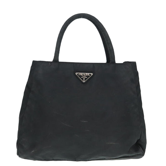 Luxury Prada Hand Bag Nylon Black Silver  87165