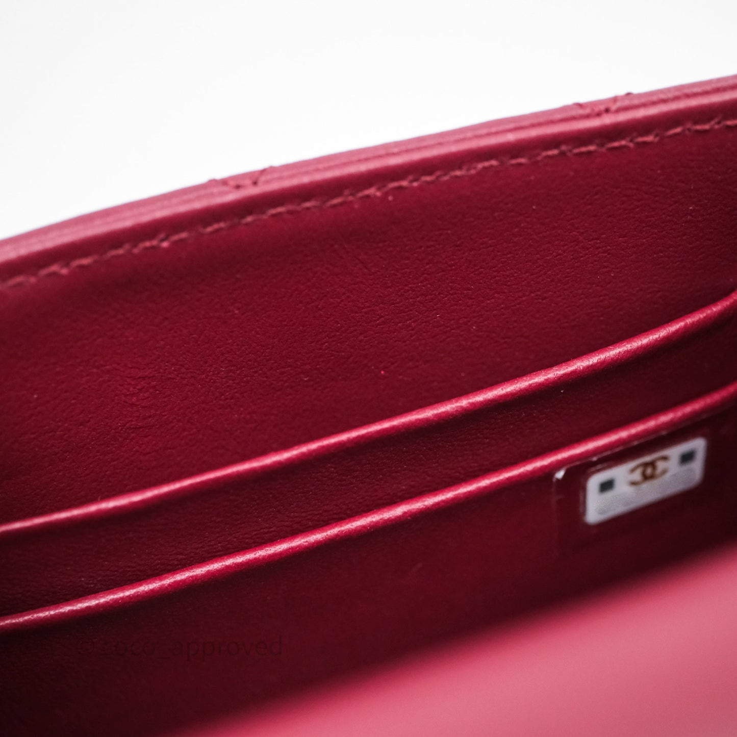 Chanel Mini Top Handle Flap Bag Red Lambskin Gold Hardware
