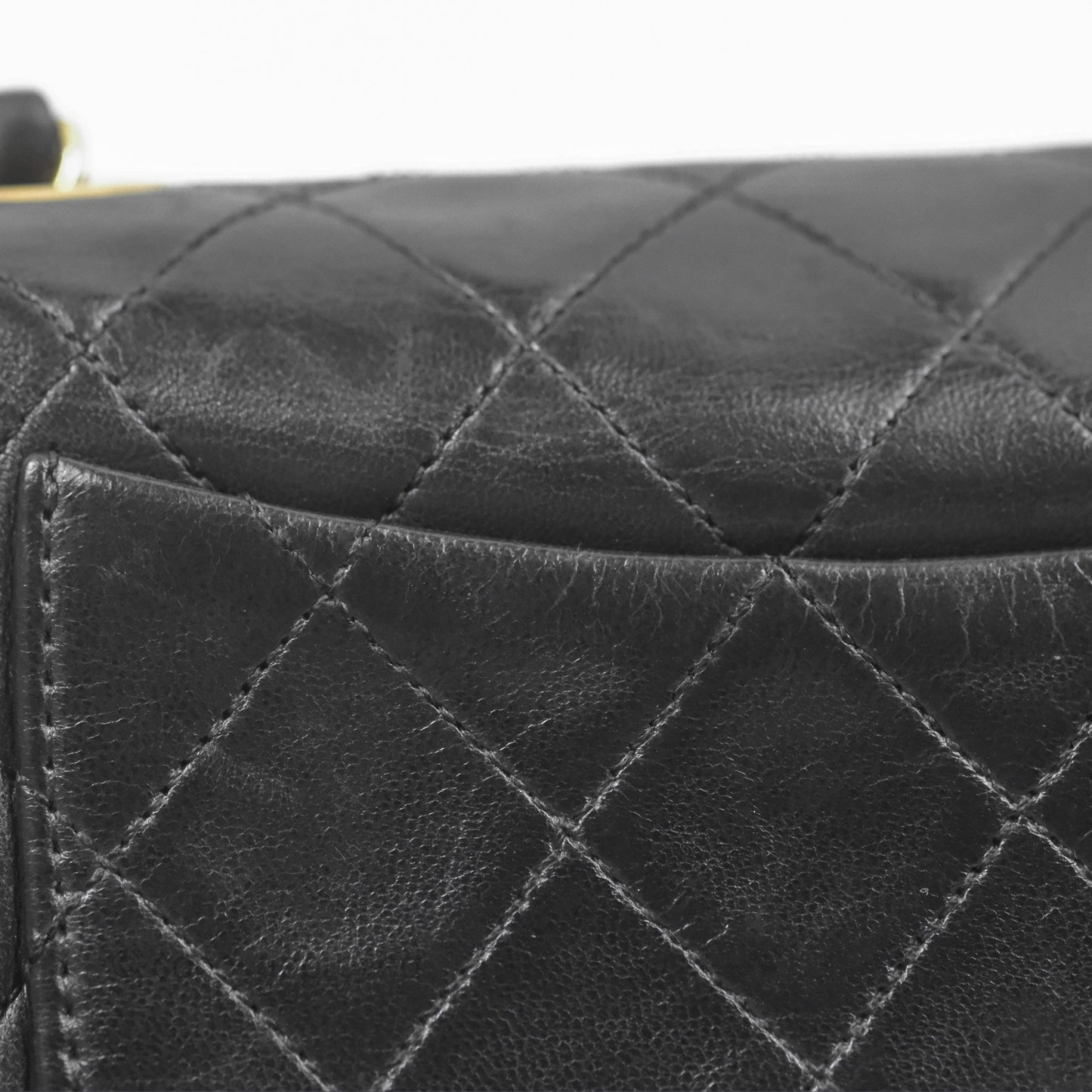 Chanel Vintage Mini Square Black Lambskin 24K Gold Hardware