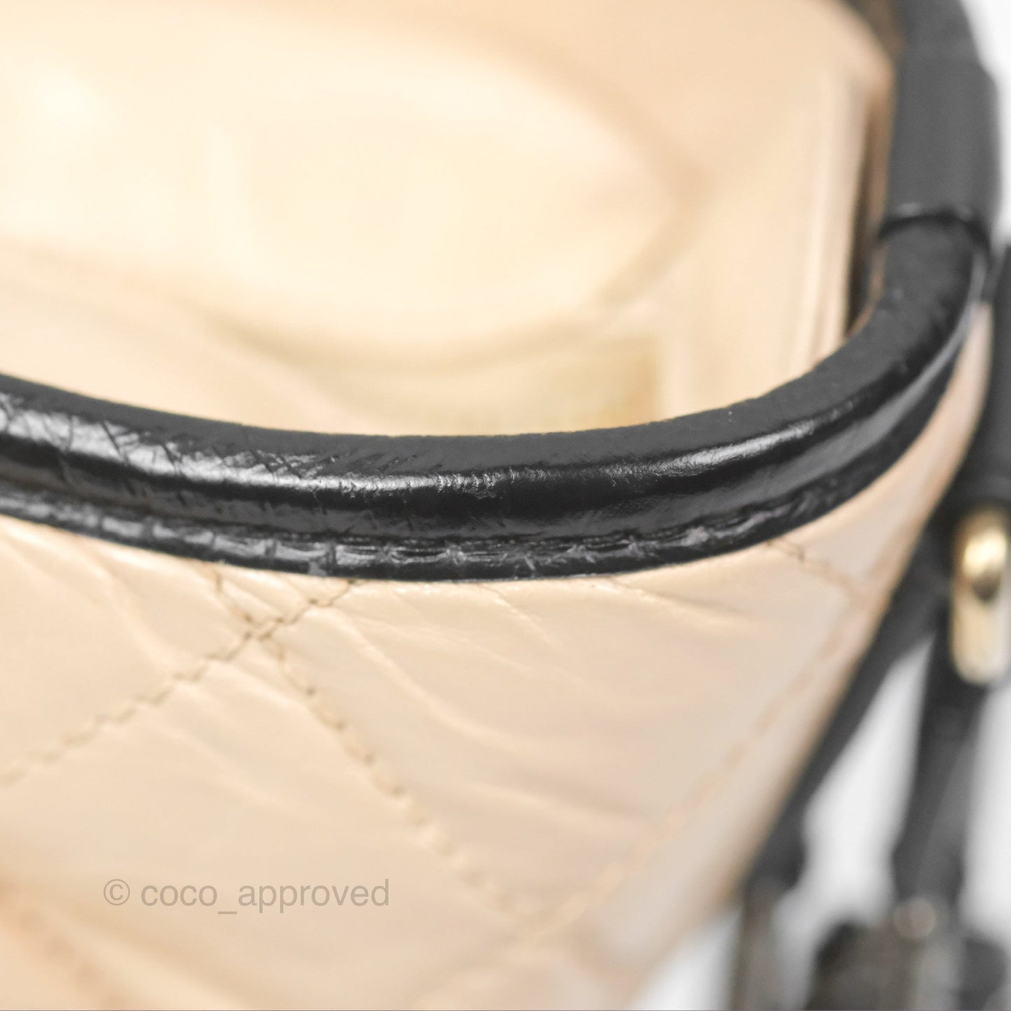 Chanel Large Gabrielle Hobo Black Beige Aged Calfskin Mixed Hardware