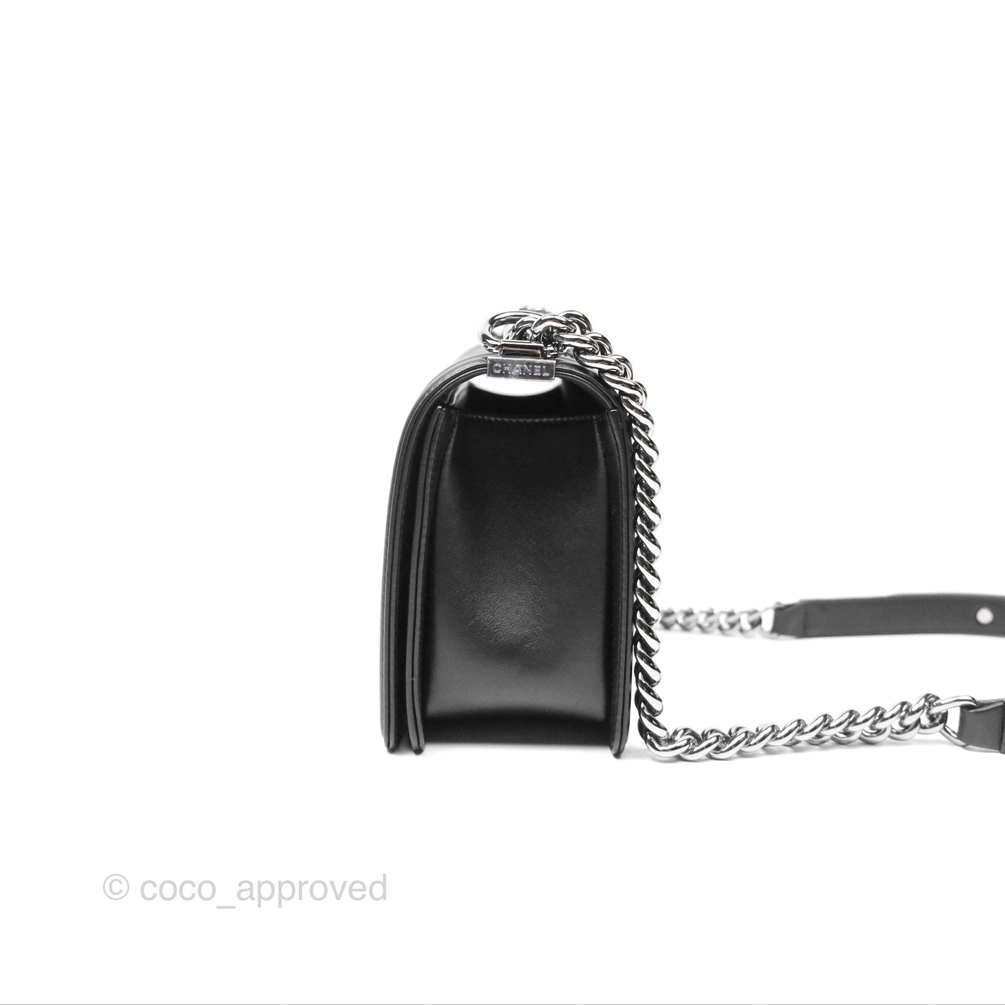 Chanel Medium Boy Quilted Black Calfskin Dark Silver Hardware