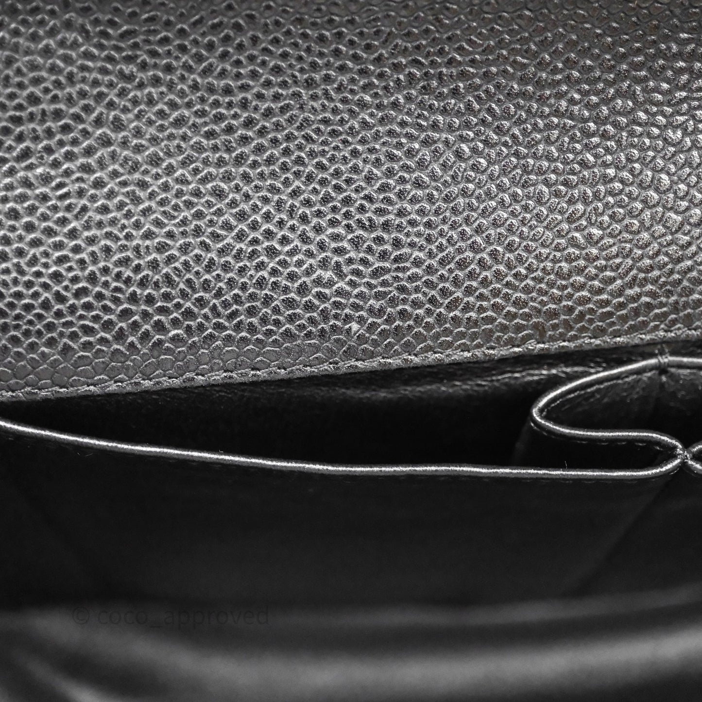 Chanel East West Flap Bag Black Caviar Silver Hardware