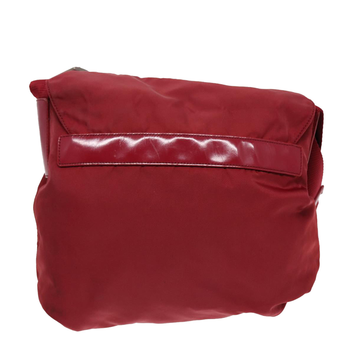 Luxury Prada Shoulder Bag Nylon Red Silver  87219