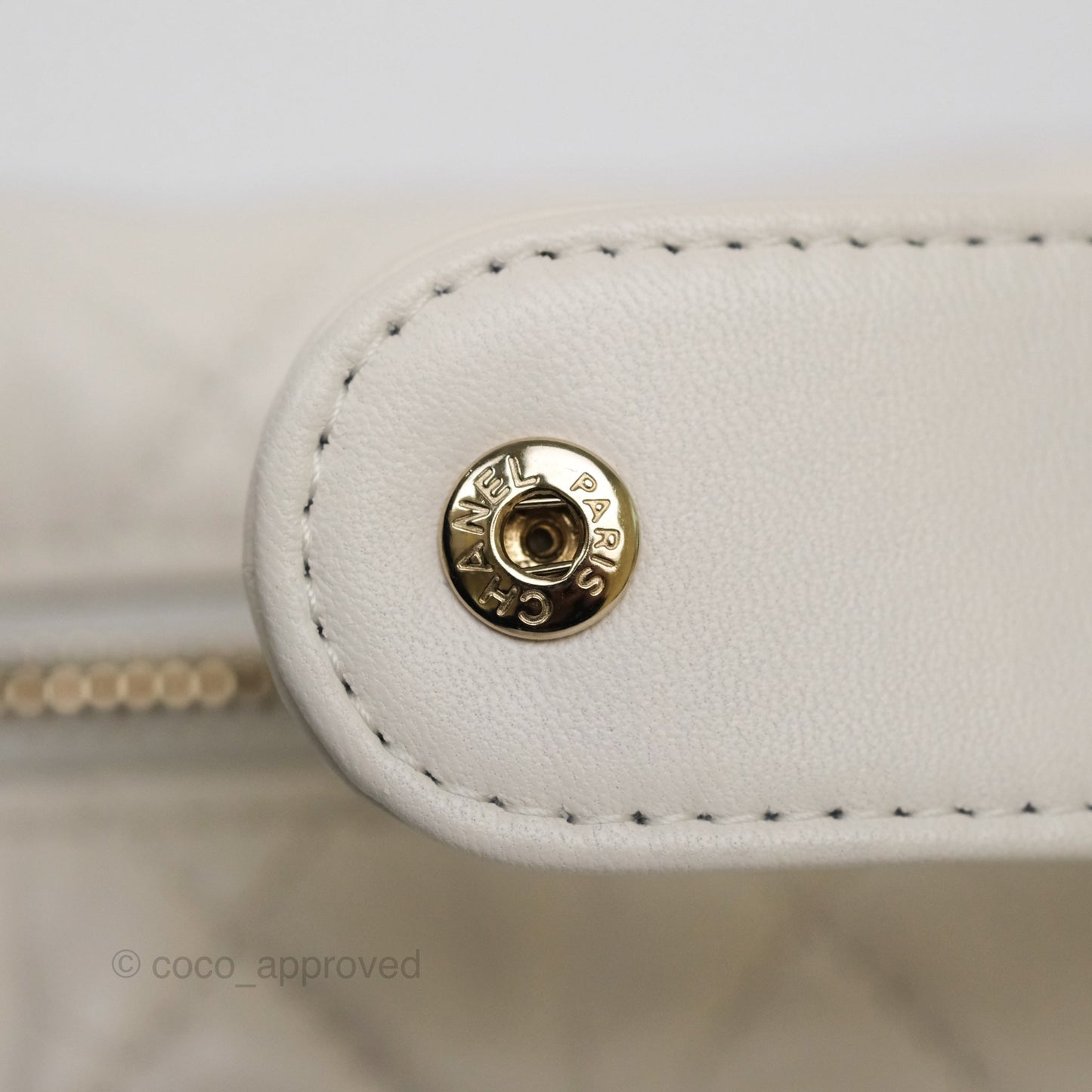 Chanel Chain Around Mini Hobo Pouch White Lambskin Gold Hardware 23C