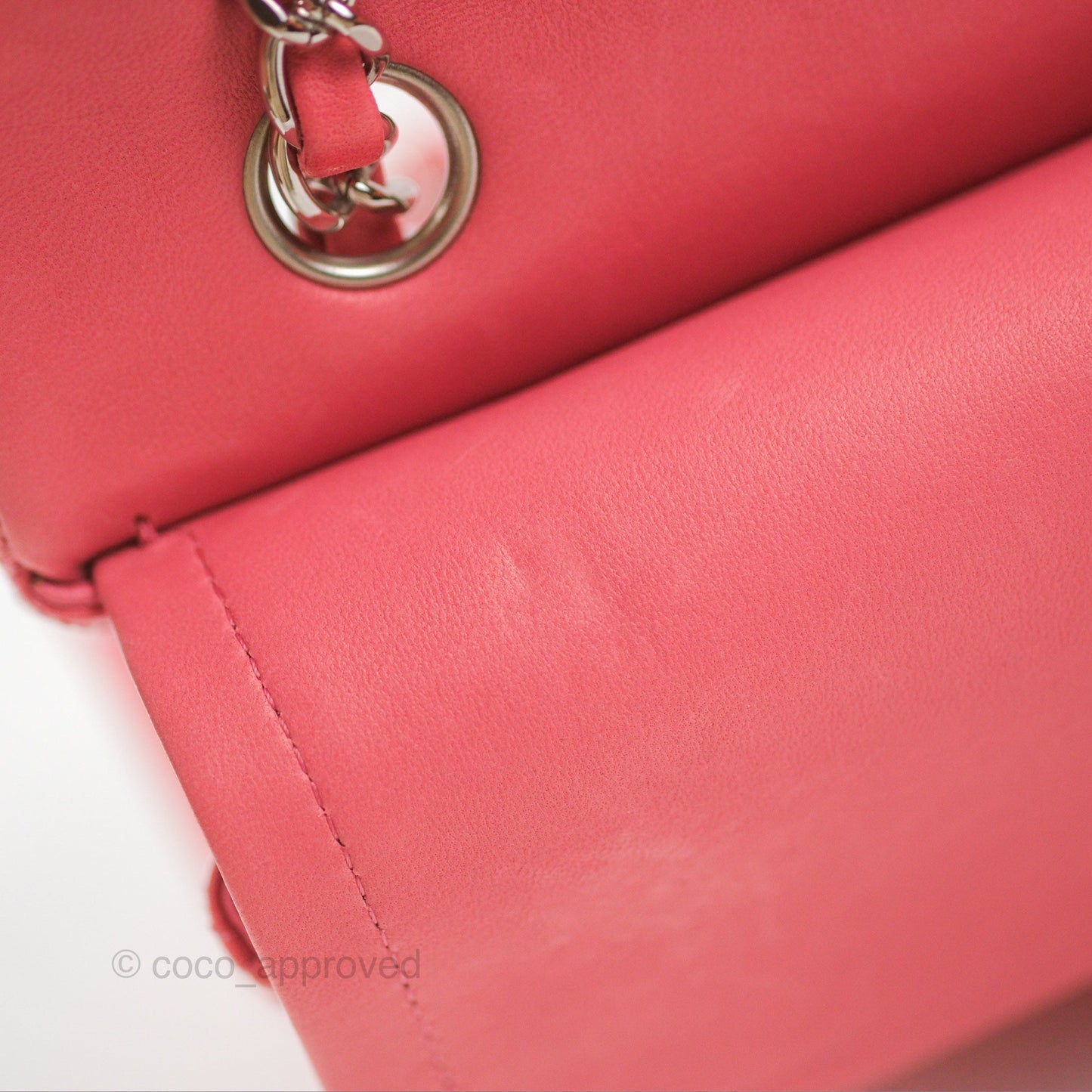 Chanel Classic M/L Medium Flap Quilted Pink Lambskin Silver Hardware
