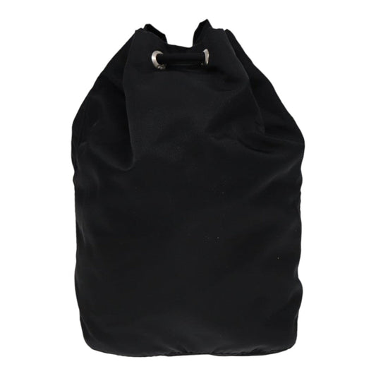 Luxury Prada Drawstring Pouch Nylon Black Silver  87269