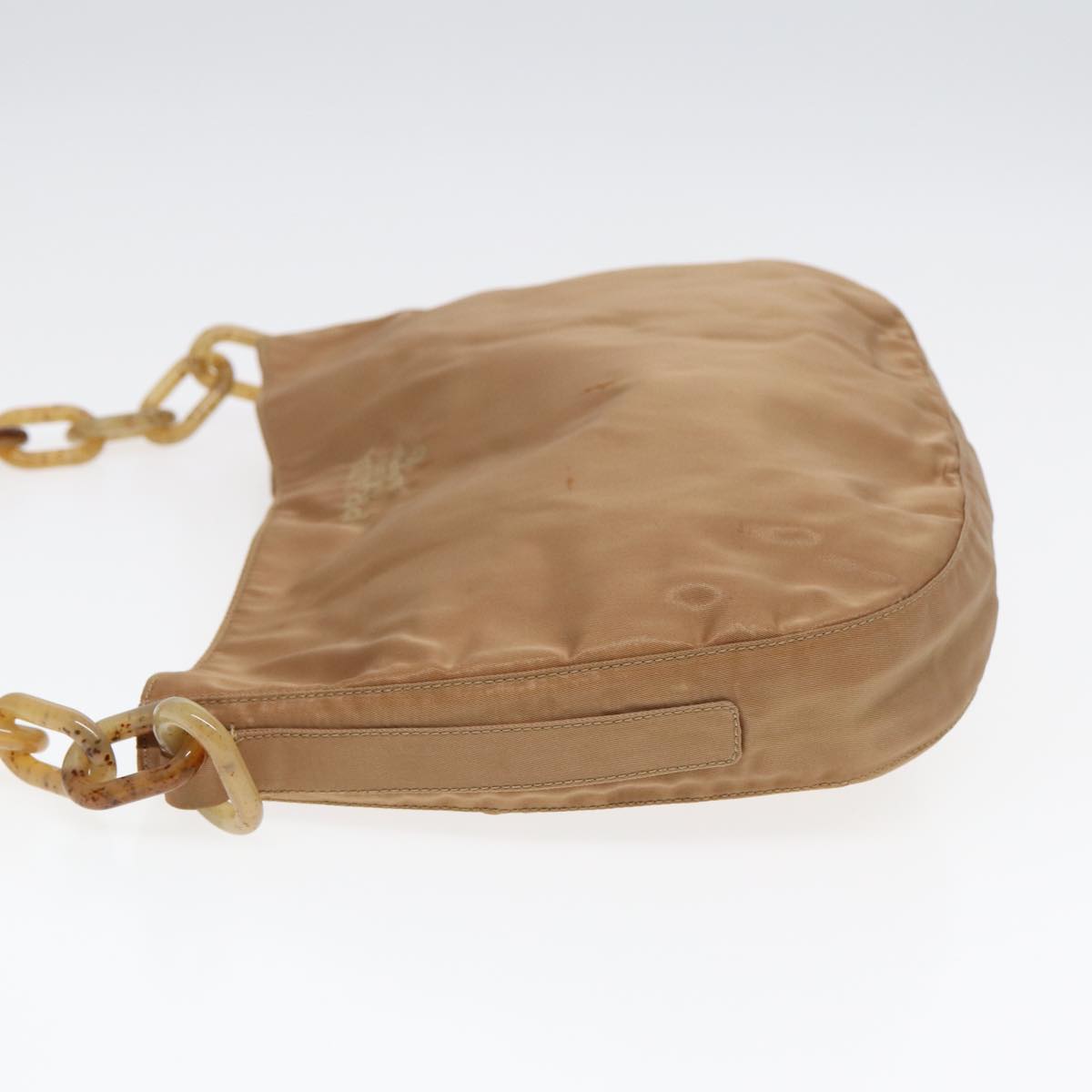 Luxury Prada Shoulder Bag Nylon Brown Silver  87289