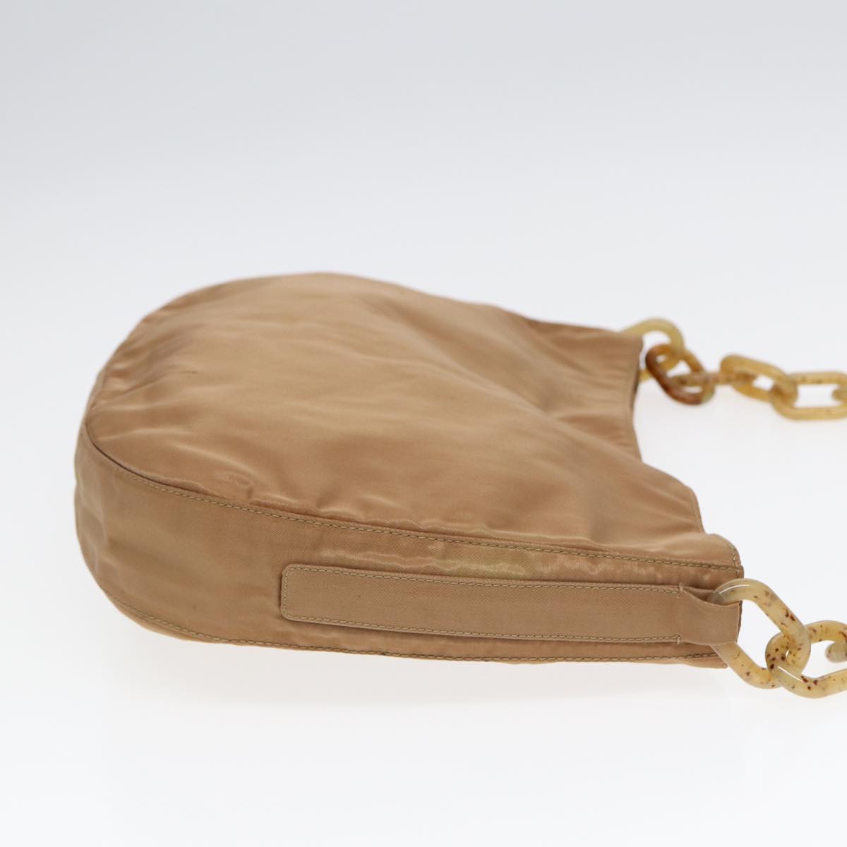 Luxury Prada Shoulder Bag Nylon Brown Silver  87289