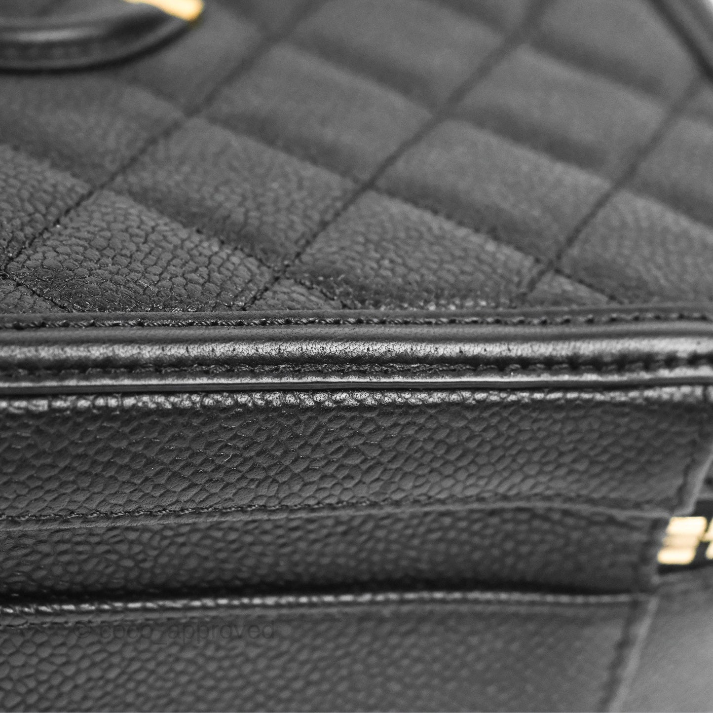 Chanel Quilted Large CC Filigree Vanity Case Black Caviar Gold Hardware