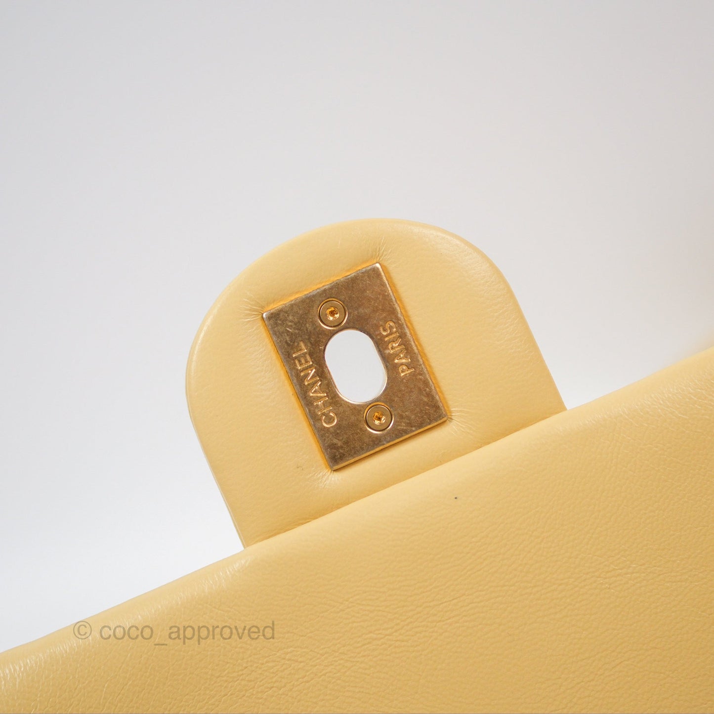 Chanel Small Flap Bag with Chain Strap Yellow Lambskin Aged Gold Hardware