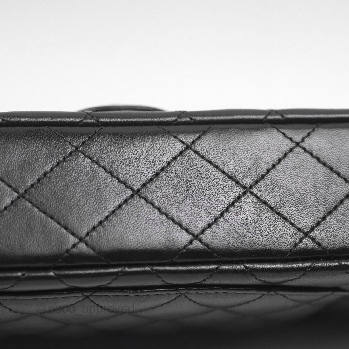 Chanel Quilted East West Flap Bag Black Lambskin Gold Hardware