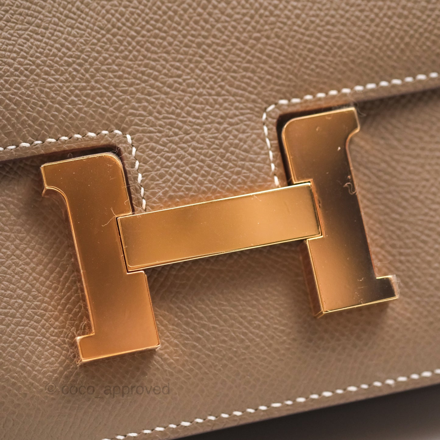Hermès Constance Mini 18cm Mirror Etoupe 18 Epsom Rose Gold Hardware