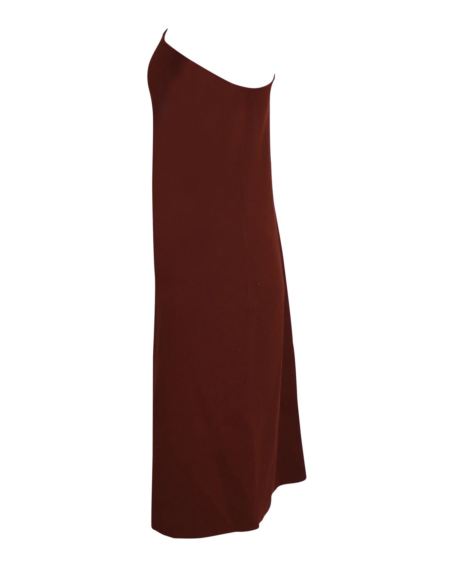 Luxury Bottega Veneta One Shoulder Dress in Rust Viscose