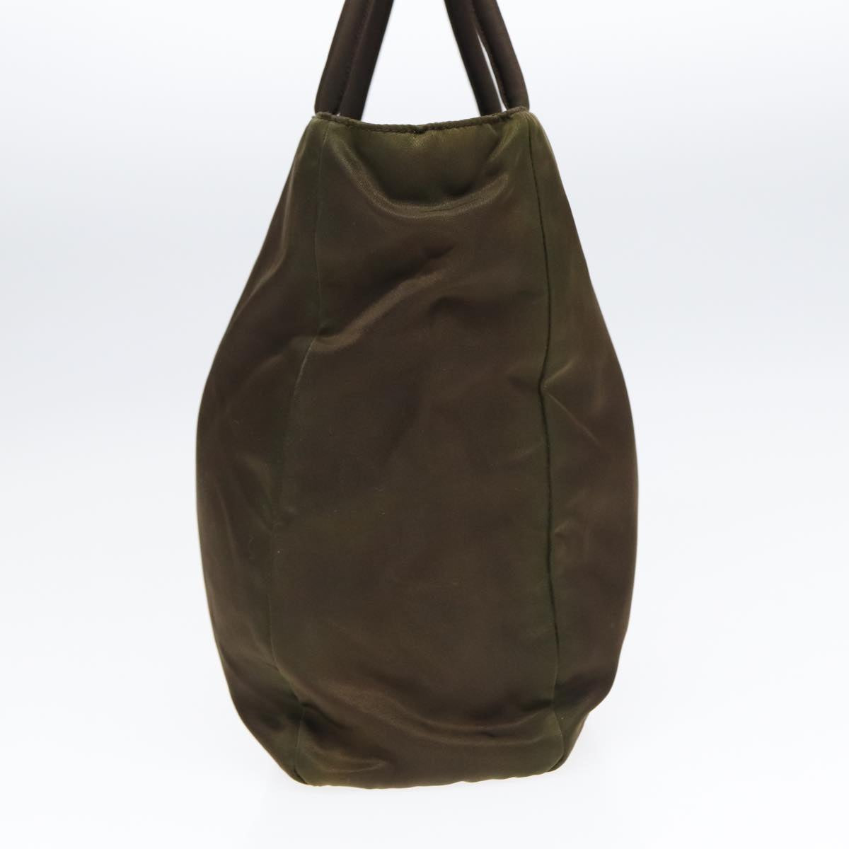 Luxury Prada Hand Bag Nylon Khaki Silver  87302