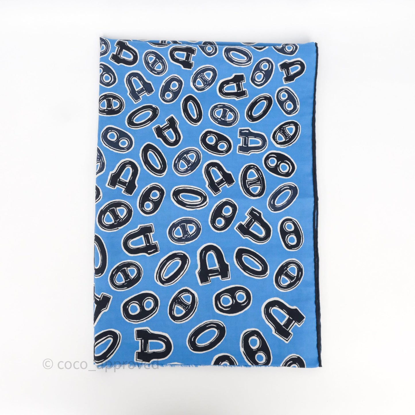 Hermès Wool/Silk Scarf Blue/ Navy
