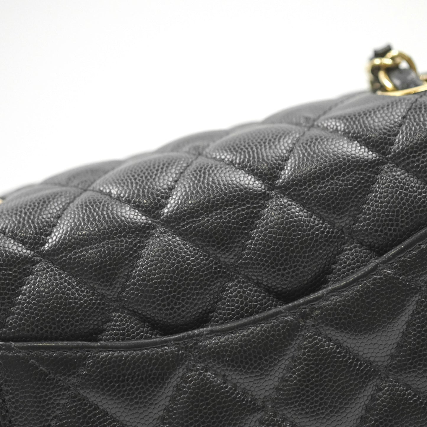 Chanel Mini Square Flap Quilted Black Caviar Gold Hardware