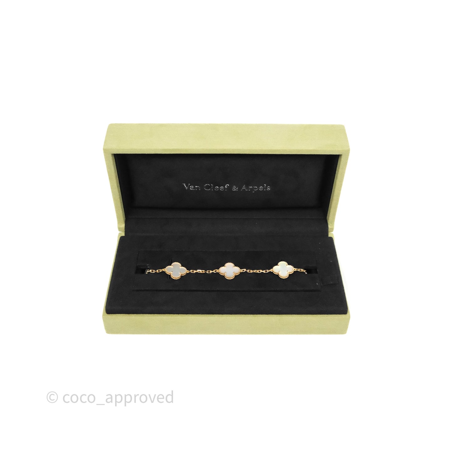 Van Cleef & Arpels Vintage Alhambra 5 Motifs Bracelet White Mother-of-pearl Yellow Gold