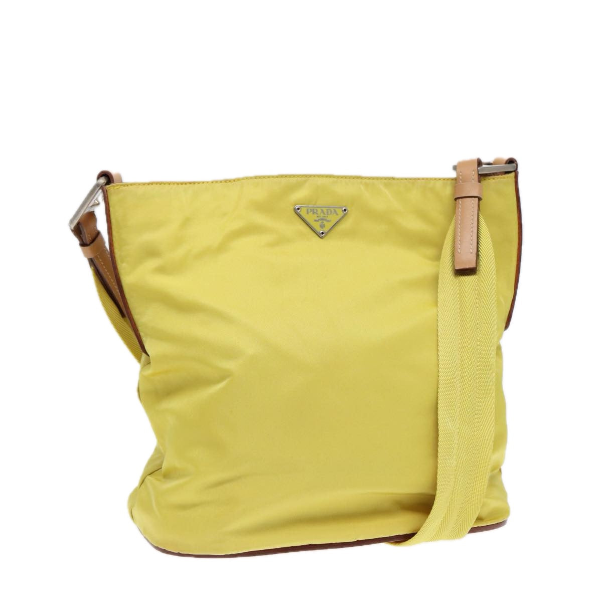 Luxury Prada Shoulder Bag Nylon Yellow  87348