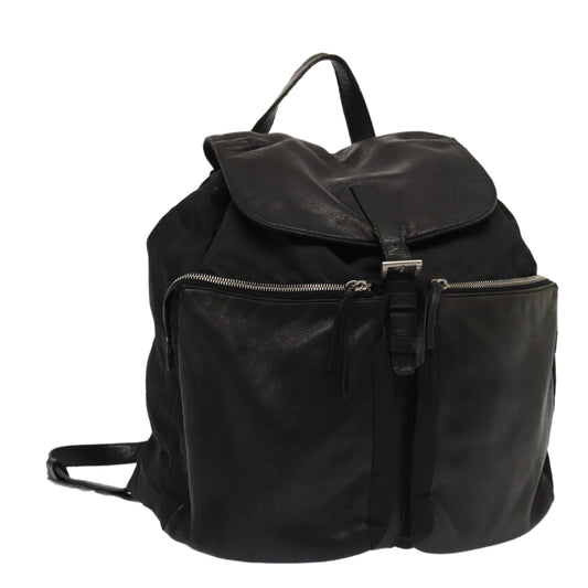 Luxury Prada Backpack Nylon Leather Black  87351