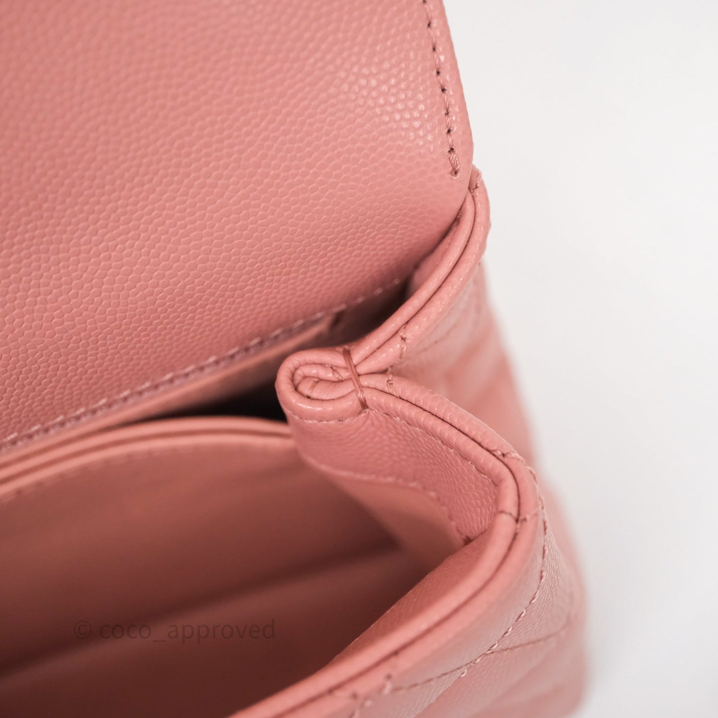 Chanel Small Coco Handle Quilted Pink Caviar Gold Hardware