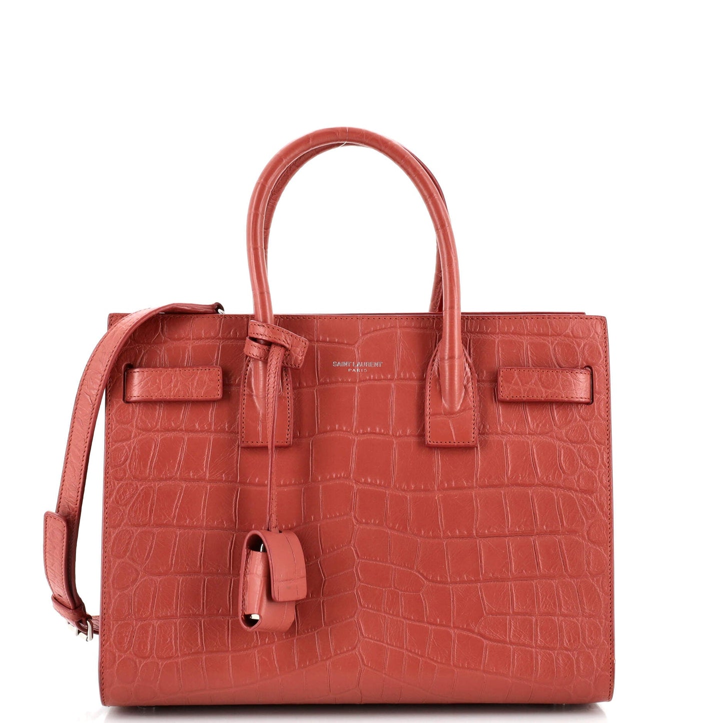 Luxury Saint Laurent Sac de Jour NM Bag Crocodile Embossed Leather Baby